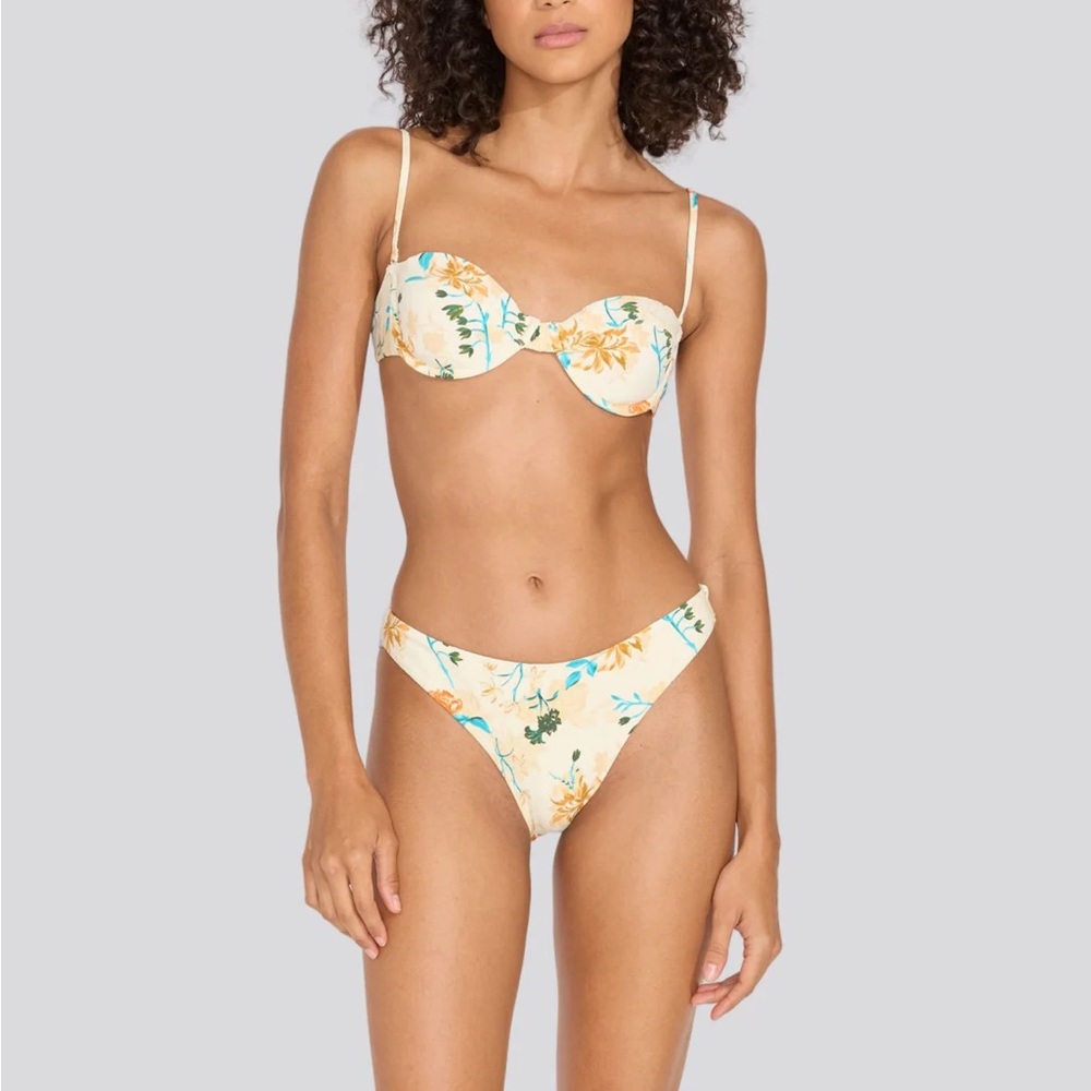 Solid and Striped Brule Multi Floral Bikini
